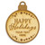 Engravable Happy Holidays Wood Ornament Text Example