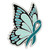 Teal Ribbon Butterfly Pin Front