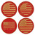 Thin Red Line Coaster Set