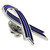 Thin Blue Line Awareness Ribbon Pin Side