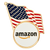 Waving American Flag Pin with Custom Logo