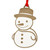 White Wood Snowman Ornament Front