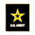 Officially Licensed U.S. Army Lapel Pin is a rectangle shaped, black and yellow colored, with U.S. Army below the star. This is the front facing view