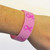 Breast Cancer Pink on Pink Rubber Bracelet 1 Inch Wide on Wrist