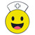 Smiley Face Nurse Pin Front view