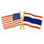 USA and Thailand Flag Pin Front