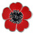 Poppy Flower Pin with Magnetic Back Front