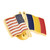 USA and Romania Flag Pin Side