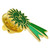 gold plated, green enamel filled ribbon shaped lapel pin, 3rd written in gold on top of the ribbon - Side view