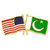 USA and Pakistan Flag Pin Front