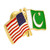 USA and Pakistan Flag Pin Side