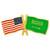 USA and Saudi Arabia Flag Pin Front