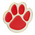 Red Paw Pin Front