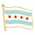 Chicago City Flag Front View