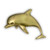 Dolphin Pin - Antique Gold Front