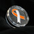Circle Plastic Gift Box with Awareness Ribbon-Orange Engravable Pin