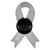 Awareness Ribbon-Black Engravable Pin Back