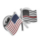 PinMart Thin Red Line Tie Clip - American Flag Firefighter Tie Bar, Nickel Plated, 2-1/8" W 9 thumbnail image