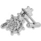 Nautical Captain Wheel Cufflink Set Alt Silver