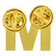 letter m pin back view
