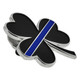 Thin Blue Line Shamrock Pin Side