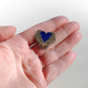Blue Heart With Wings Pin in Hand