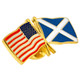 USA and Scotland Flag Pin Side