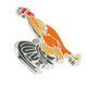 Rooster Lapel Pin Side View