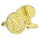 Letter N Cufflink Set Alt Gold