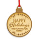Engravable Happy Holidays Wood Ornament Front