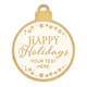 Engravable Happy Holidays Wood Ornament White