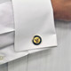 Officially Licensed U.S. Navy Cufflinks On Cuff Gold