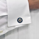Officially Licensed U.S. Navy Cufflinks On Cuff Nickel