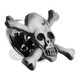 3D Nickel Skull and Cross Bones Cut Out Lapel Pin angled view