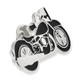 Black Enamel Motorcycle Lapel Pin angled view