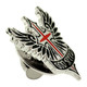 God Speed Red Cross with Wings Enamel Lapel Pin angled view