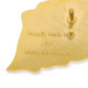 Back side view showing "Made in the USA" stamped next to the pin post of a Gold Waving American flag pin.