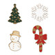 4 wooden christmas pins