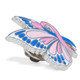 pink and blue butterfly ribbon pin side facing