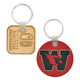 Wood Keychains available process shown, engraved wood and color printed wood