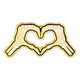 Skeleton Heart Hands Pin Front View