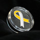 Awareness Ribbon-Yellow Engravable Circle Plastic Box