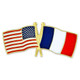 USA and France Flag Pin