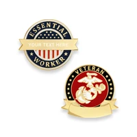 Essential AWorker and U.S.M.C. Veteran Engravable Pins