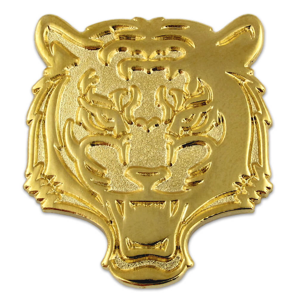 StockPins Tiger Lapel Pin Gold Animal Pin for Backpack Pins and Hat Pins,  Zoo Pin for Men and Women, Tiger Mascot Pins and Tiger Pin for Letterman