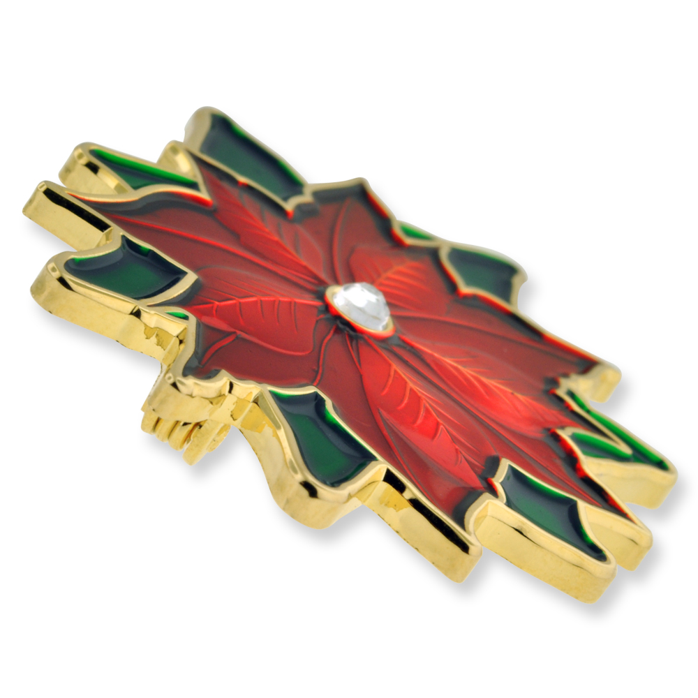 Poinsettia Christmas Brooch | PinMart