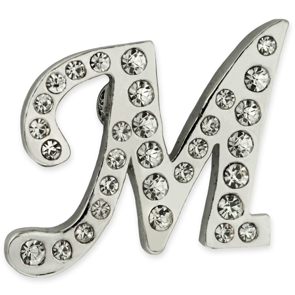 Rhinestone Letter M Pin - BOGO