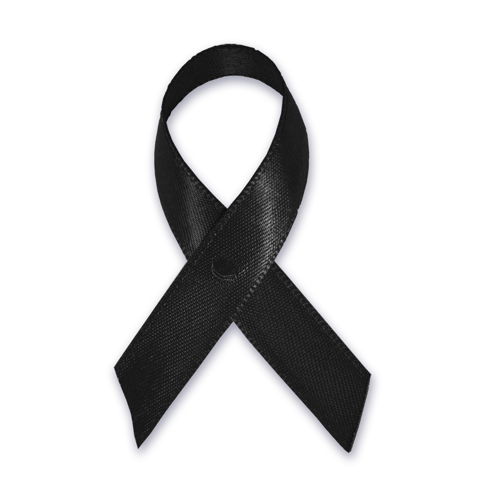 Cloth Awareness Ribbon - 25 Pack - Black | PinMart