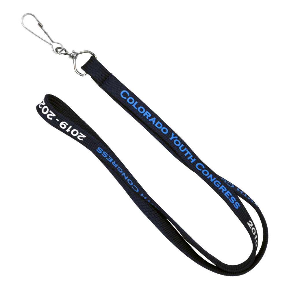 Promotional Customized 3/8 (10mm) Polyester Lanyard with J-Hook Attachment