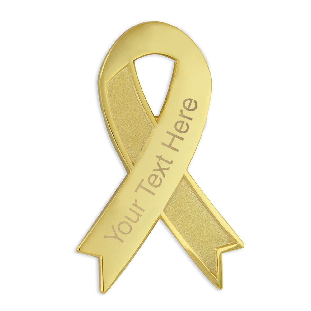 PinMart Orange Awareness Ribbon Engravable Lapel Pin Personalized